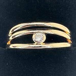 14K Gold Electroplated CZ Minimalist Ring